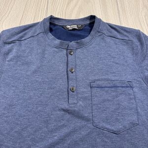 Outdoor Research Pocket Henley Shirt Men’s S Blue Stretch Base Layer Hiking EUC